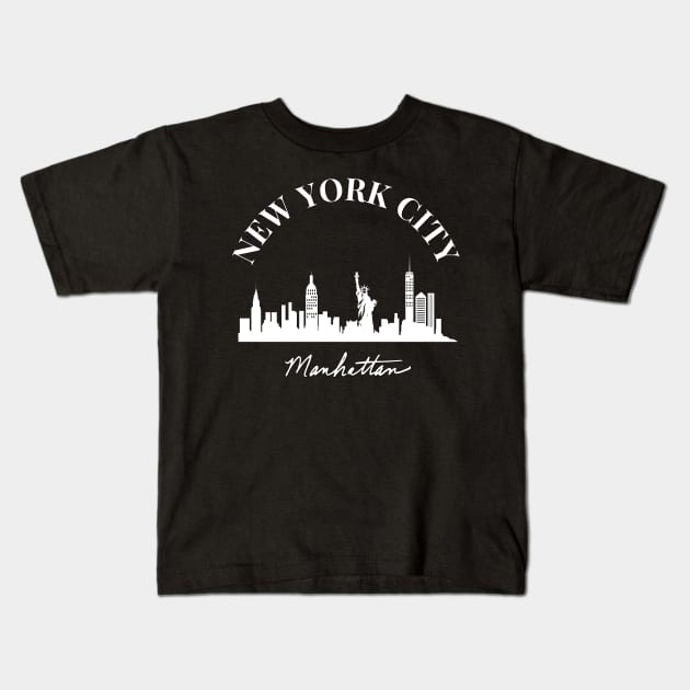 New York City Skyline Broadway Wall street Fifth avenue Times square New York New york Travel holidays Kids T-Shirt by BoogieCreates